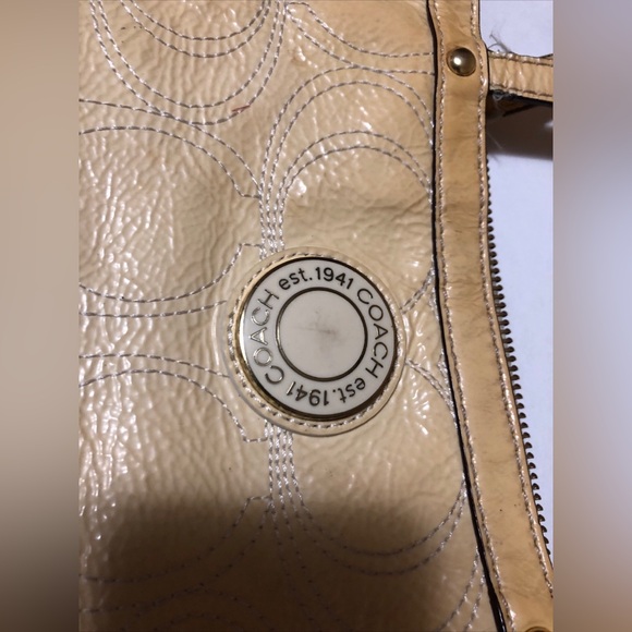 Coach Bag Authentic cream yellow colour genuine leather - Picture 3 of 9